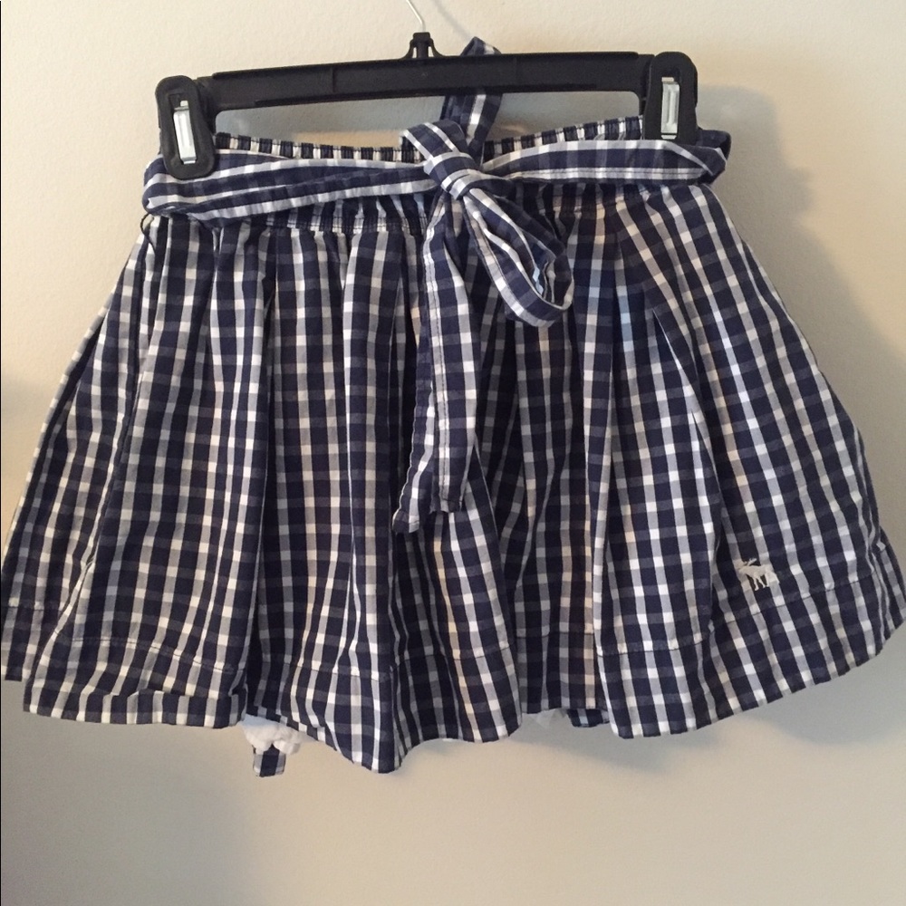 Checkered  navy blue skirt